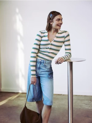 Reserved - Jeansowe szorty - niebieski