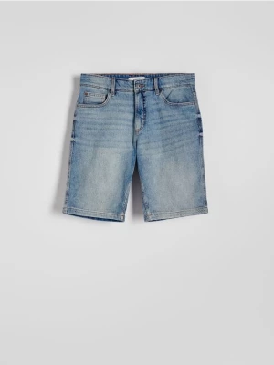 Reserved - Jeansowe szorty regular fit - niebieski