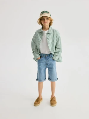 Reserved - Jeansowe szorty regular - niebieski