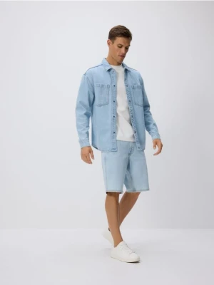 Reserved - Jeansowe szorty regular - niebieski