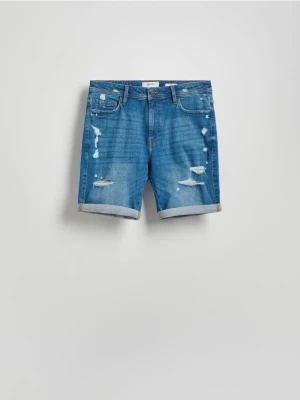 Reserved - Jeansowe szorty slim fit - niebieski