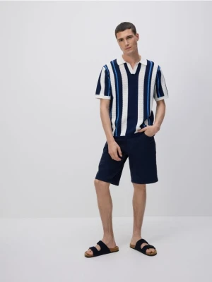 Reserved - Jeansowe szorty straight - granatowy