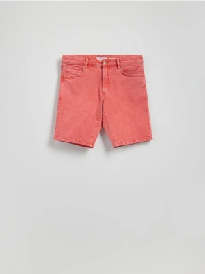 Reserved - Jeansowe szorty straight - pomarańczowy