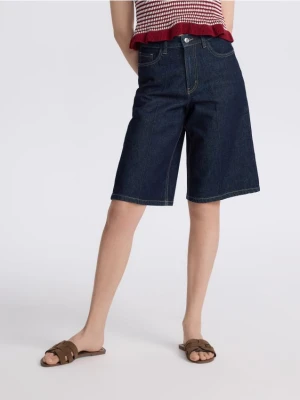 Reserved - Jeansowe szorty z kantem - granatowy