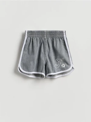 Reserved - Jeansowe szorty z lamówką - jasnoszary