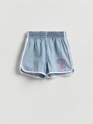 Reserved - Jeansowe szorty z lamówką - niebieski