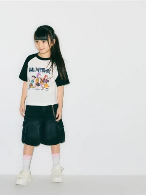 Reserved - Jeansowe szorty z łańcuszkiem - czarny