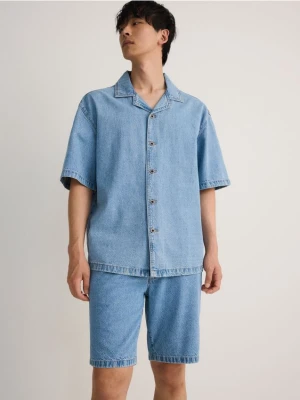 Reserved - Jeansowe szorty z lyocellem - niebieski