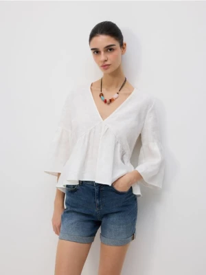 Reserved - Jeansowe szorty z podwiniętymi nogawkami - granatowy