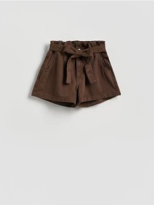 Reserved - Jeansowe szorty z wiązaniem - dark grey jeans