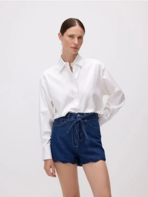 Reserved - Jeansowe szorty z wiązaniem - niebieski