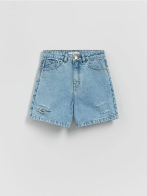 Reserved - Jeansowe szorty z wysokim stanem - niebieski