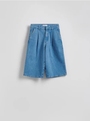 Reserved - Jeansowe szorty z zakładkami - niebieski