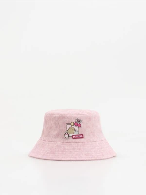 Reserved - Jeansowy kapelusz Pusheen - różowy
