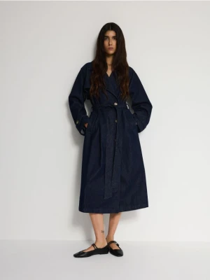 Reserved - Jeansowy trencz - granatowy