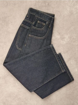 Reserved - Jeansy baggy - granatowy