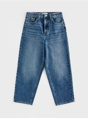 Reserved - Jeansy baggy - granatowy