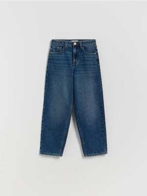 Reserved - Jeansy baggy - granatowy