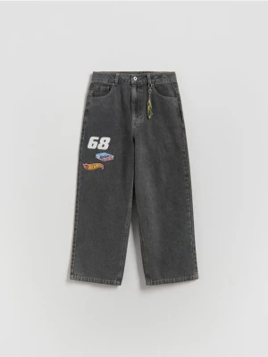 Reserved - Jeansy baggy Hot Wheels - szary