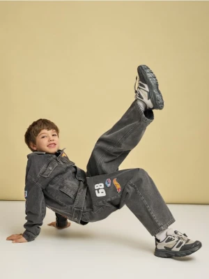 Reserved - Jeansy baggy Hot Wheels - szary