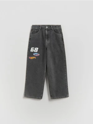 Reserved - Jeansy baggy Hot Wheels - szary