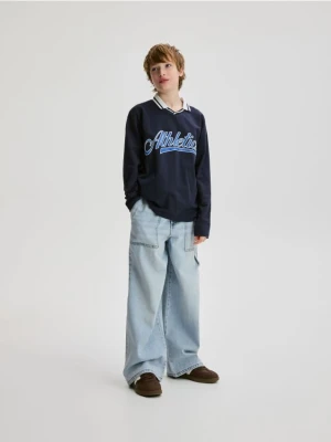 Reserved - Jeansy baggy - niebieski