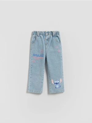 Reserved - Jeansy baggy straight Lilo i Stich - niebieski