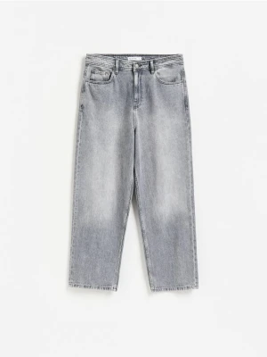 Reserved - Jeansy baggy tapered - jasnoszary
