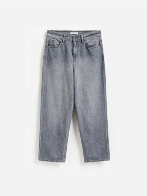 Reserved - Jeansy baggy tapered - szary