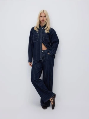 Zdjęcie produktu Reserved - Jeansy baggy w prążek - granatowy