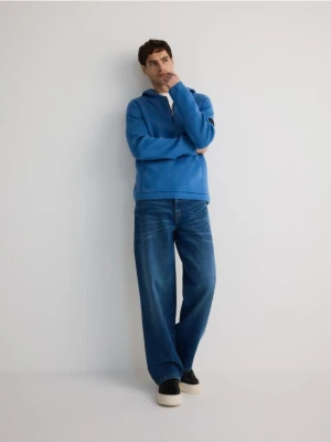 Reserved - Jeansy baggy z efektem sprania - indigo jeans