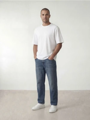 Reserved - Jeansy baggy z efektem sprania - indigo jeans