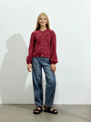 Reserved - Jeansy balloon fit - granatowy