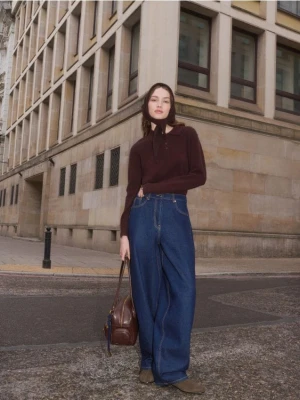 Reserved - Jeansy balloon fit - granatowy