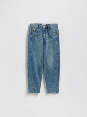 Reserved - Jeansy balloon fit - granatowy