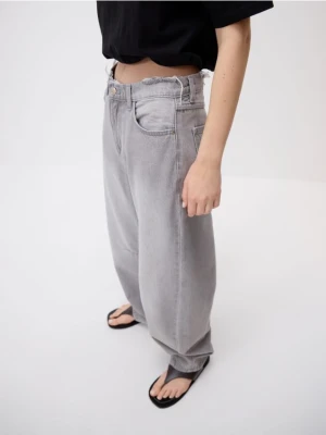 Reserved - Jeansy balloon fit - jasnoszary