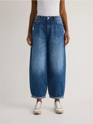 Reserved - Jeansy balloon fit - niebieski