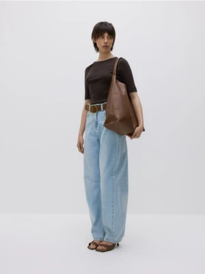 Reserved - Jeansy balloon fit - niebieski