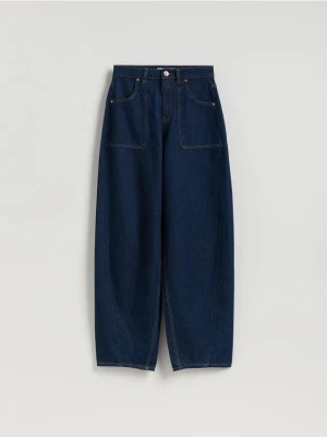 Reserved - Jeansy balloon - granatowy