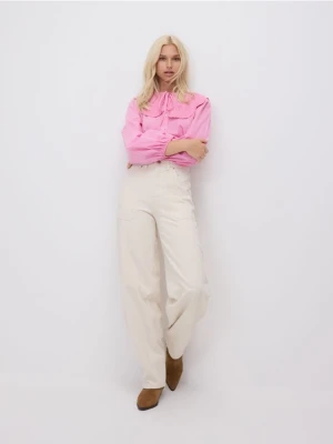 Reserved - Jeansy balloon - kremowy