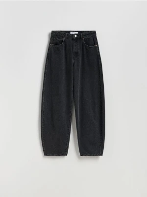 Reserved - Jeansy barrel leg - czarny
