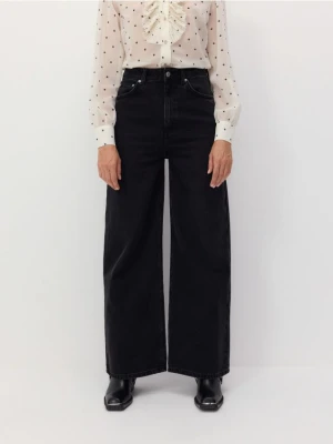 Reserved - Jeansy barrel leg - czarny