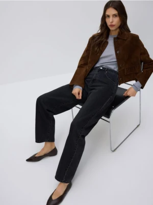 Reserved - Jeansy barrel leg - czarny