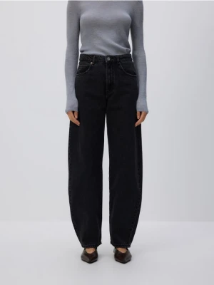 Reserved - Jeansy barrel leg - czarny