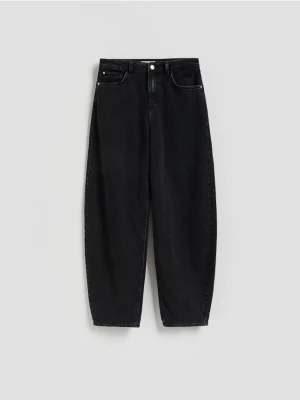 Reserved - Jeansy barrel leg - czarny