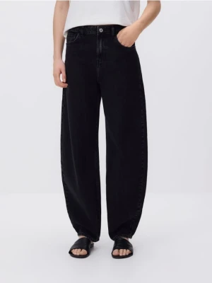 Reserved - Jeansy barrel leg - czarny