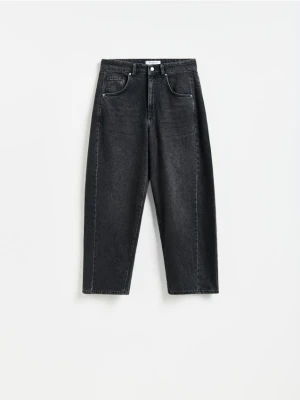 Reserved - Jeansy barrel leg - czarny