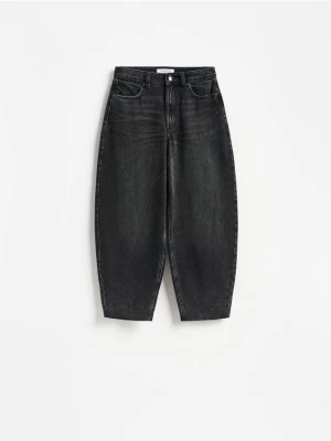 Reserved - Jeansy barrel leg - czarny