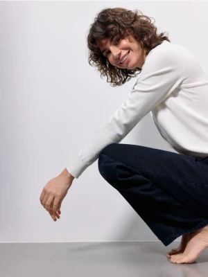 Reserved - Jeansy barrel leg - granatowy