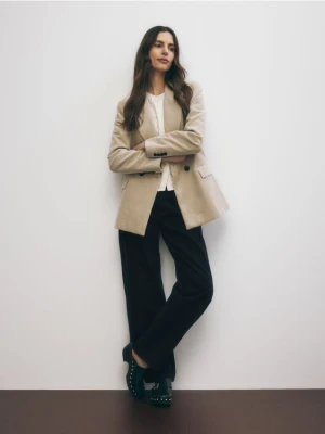 Reserved - Jeansy barrel leg - granatowy